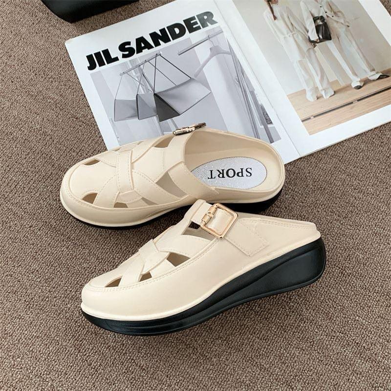 Bulksuki Wholesale 2024 summer wedge roman style slider slip on rubber sandals for women - Image 3